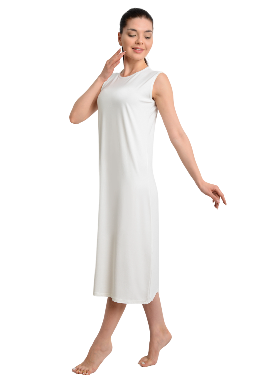 İKİNCİTEN UZUN İÇ ELBİSE ASTAR XXL - Ekru