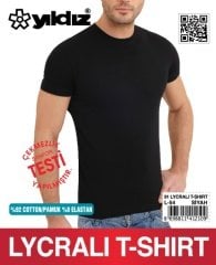 Yıldız Erkek Likralı T-Shirt 90 XL - Siyah