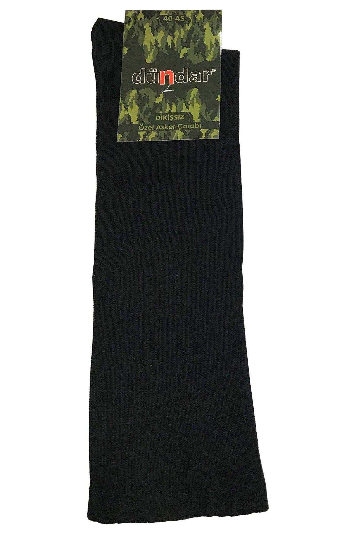 Dündar Erkek Siyah Dikişsiz Asker Çorabı Havlu 12'li 40-45 - Siyah