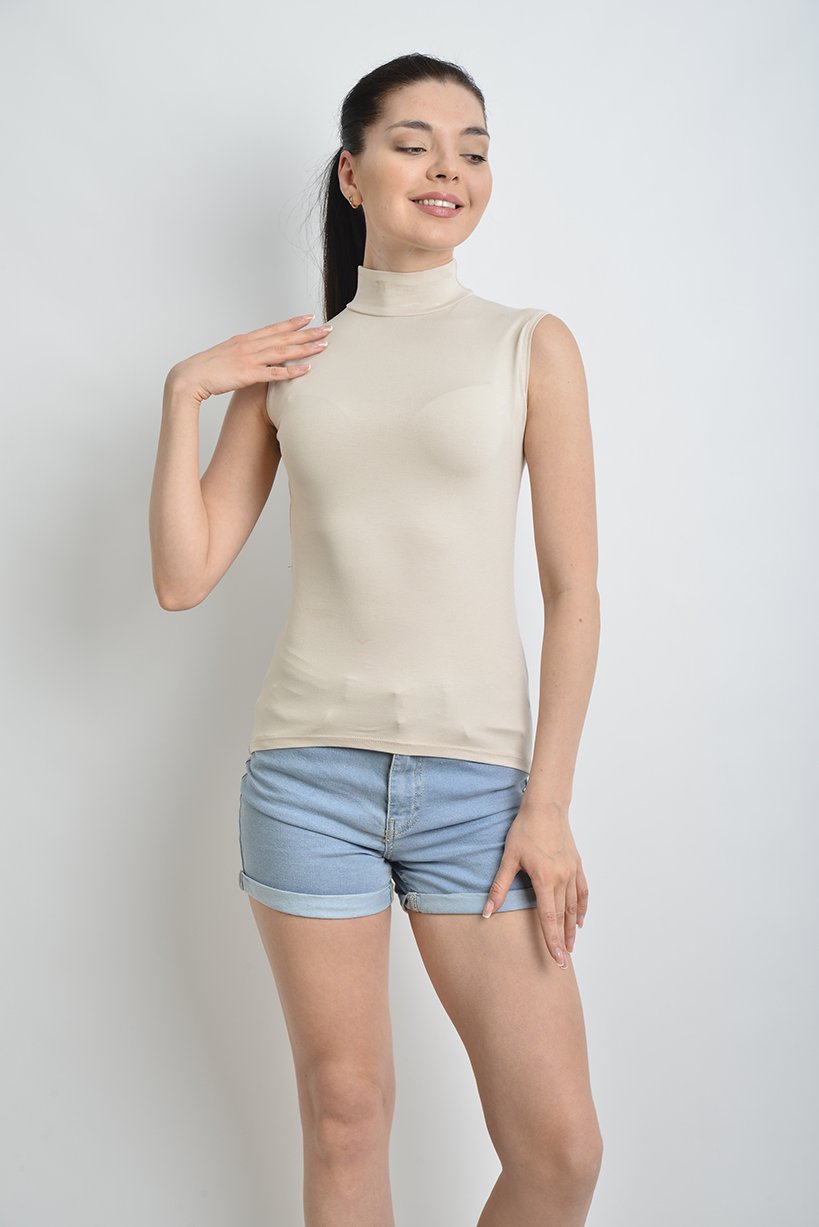 İKİNCİTEN SIFIR KOL BOĞAZLI BODY S/M - Ten Rengi