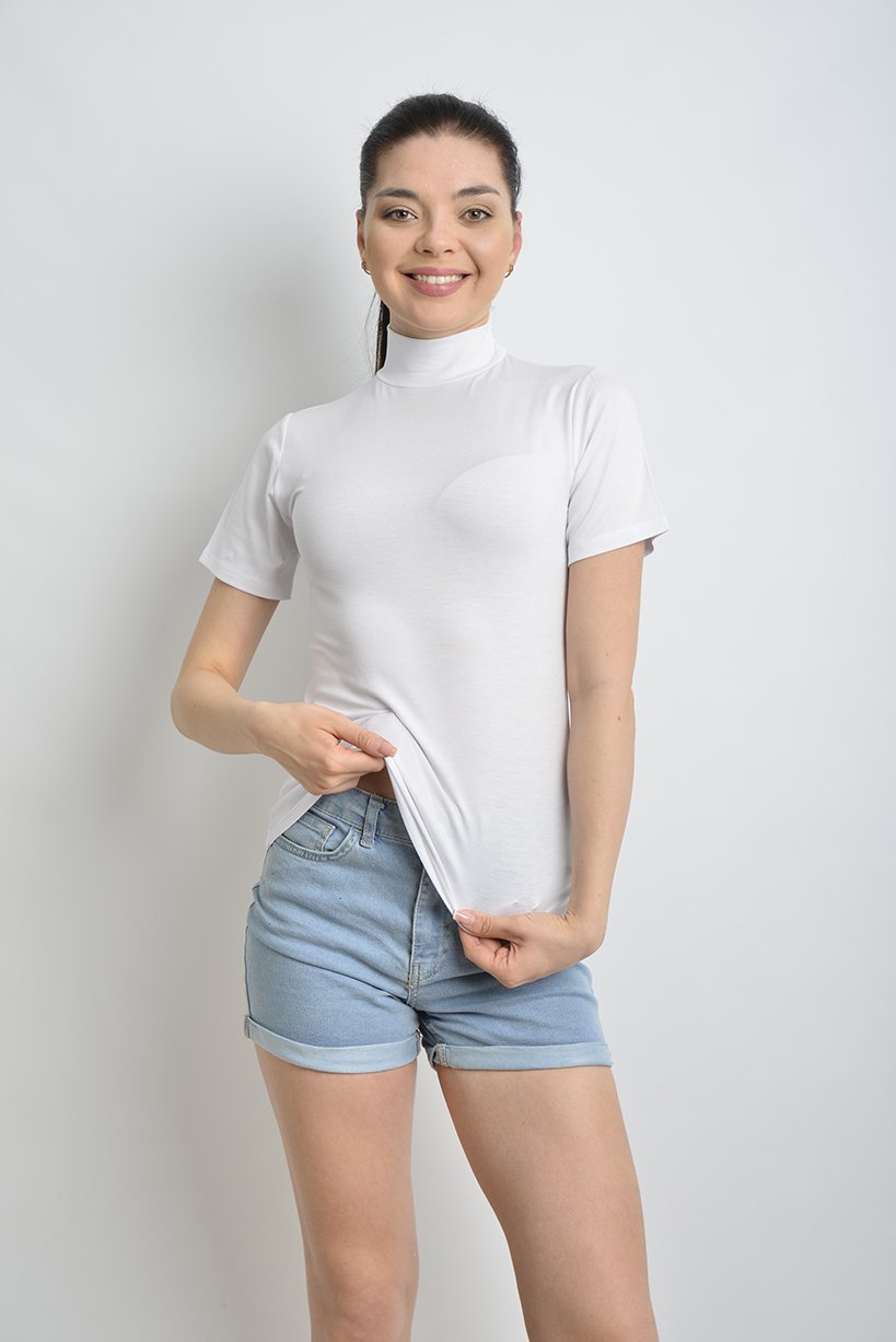 İKİNCİTEN YARIM KOL BOĞAZLI BODY L/XL - Beyaz