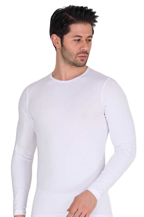 Berrak 6'lı Erkek Modal Uzun Kol Atlet 1040 XL - Beyaz