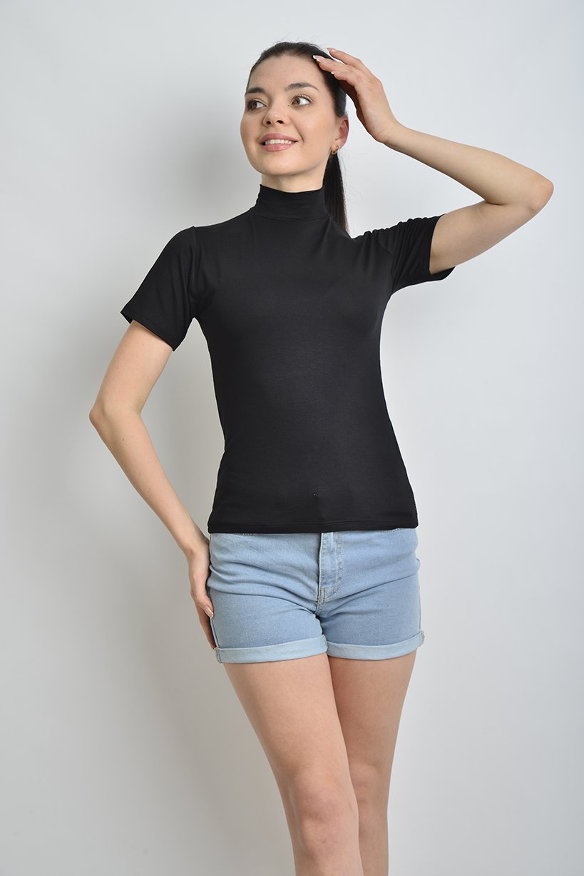 İKİNCİTEN YARIM KOL BOĞAZLI BODY L/XL - Siyah