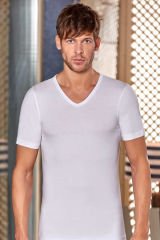 Berrak 6'Lı Erkek Modal V Yaka Atlet 1037 S - Beyaz