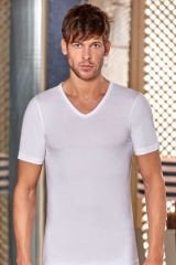 Berrak 6'Lı Erkek Modal V Yaka Atlet 1037 L - Beyaz