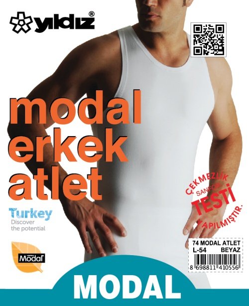 Yıldız Erkek Modal Atlet 74 XXL - Beyaz