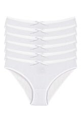 Yıldız Kadın 6'lı Paket Likralı Kaşkorse Bikini Külot YLDZ-3550 XL - Beyaz