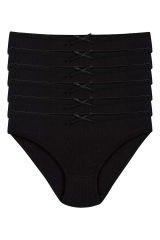 Yıldız Kadın 6'lı Paket Likralı Kaşkorse Bikini Külot YLDZ-3550 XL - Siyah