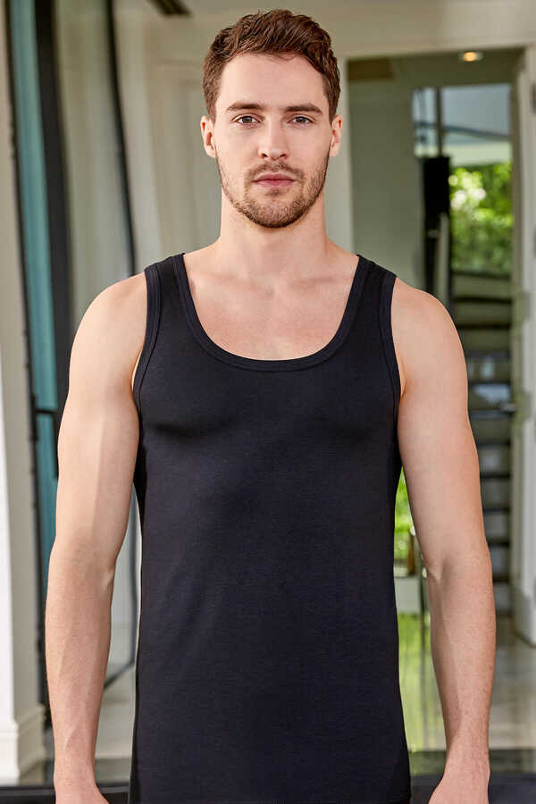 Berrak 6'Lı Erkek Modal Atlet 4045 M - Siyah