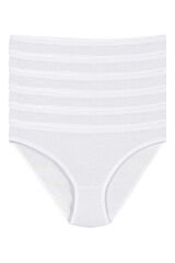 Yıldız Kadın 6'lı Paket %100 Pamuk Bikini Külot YLDZ-2122 S - Beyaz
