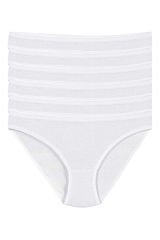 Yıldız Kadın 6'lı Paket %100 Pamuk Bikini Külot YLDZ-2122 L - Beyaz