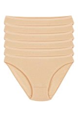 Yıldız Kadın 6'lı Paket %100 Pamuk Bikini Külot YLDZ-2122 M - Ten Rengi