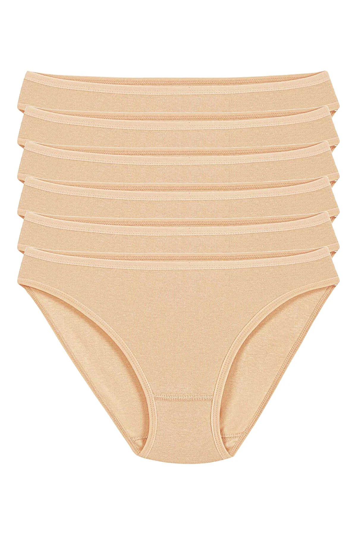 Yıldız Kadın 6'lı Paket %100 Pamuk Bikini Külot YLDZ-2122 XL - Ten Rengi