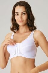 Anıl Kadın Toparlayıcı Minimizer Balensiz Desteksiz Dolgusuz Önden Açılan Sırt Destekli Medikal Sütyen (3651) 100C - Beyaz