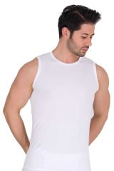 Berrak 6'lı Erkek Likralı Süprem Kolsuz Bisiklet Yaka 1026 XL - Beyaz