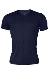 Erkek Lacivert Basic V Yaka İnce Modal Yaz Serinliği Tshirt 085 XXL