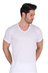 Berrak 6'lı Erkek Modal V Yaka Atlet 1036 XL - Beyaz