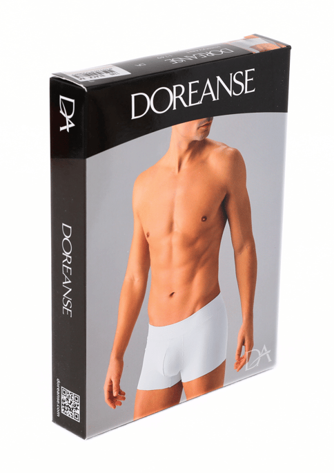 DOREANSE Erkek Dikişsiz Mini Paça Boxer 1749 L - Beyaz