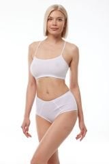 Malabadi Kadın 6 Lı Paket Pamuk Elastan Sabrina Yüksek Bel Slip Külot 114 S - Beyaz