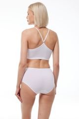 Malabadi Kadın 6 Lı Paket Pamuk Elastan Sabrina Yüksek Bel Slip Külot 114 S - Beyaz