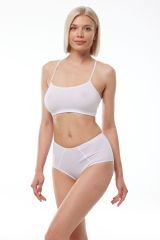 Malabadi Kadın 6 Lı Paket Pamuk Elastan Sabrina Yüksek Bel Slip Külot 114 M - Beyaz