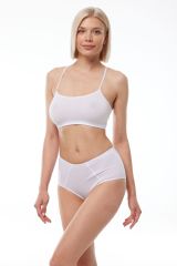 Malabadi Kadın 6 Lı Paket Pamuk Elastan Sabrina Yüksek Bel Slip Külot 114 XL - Beyaz