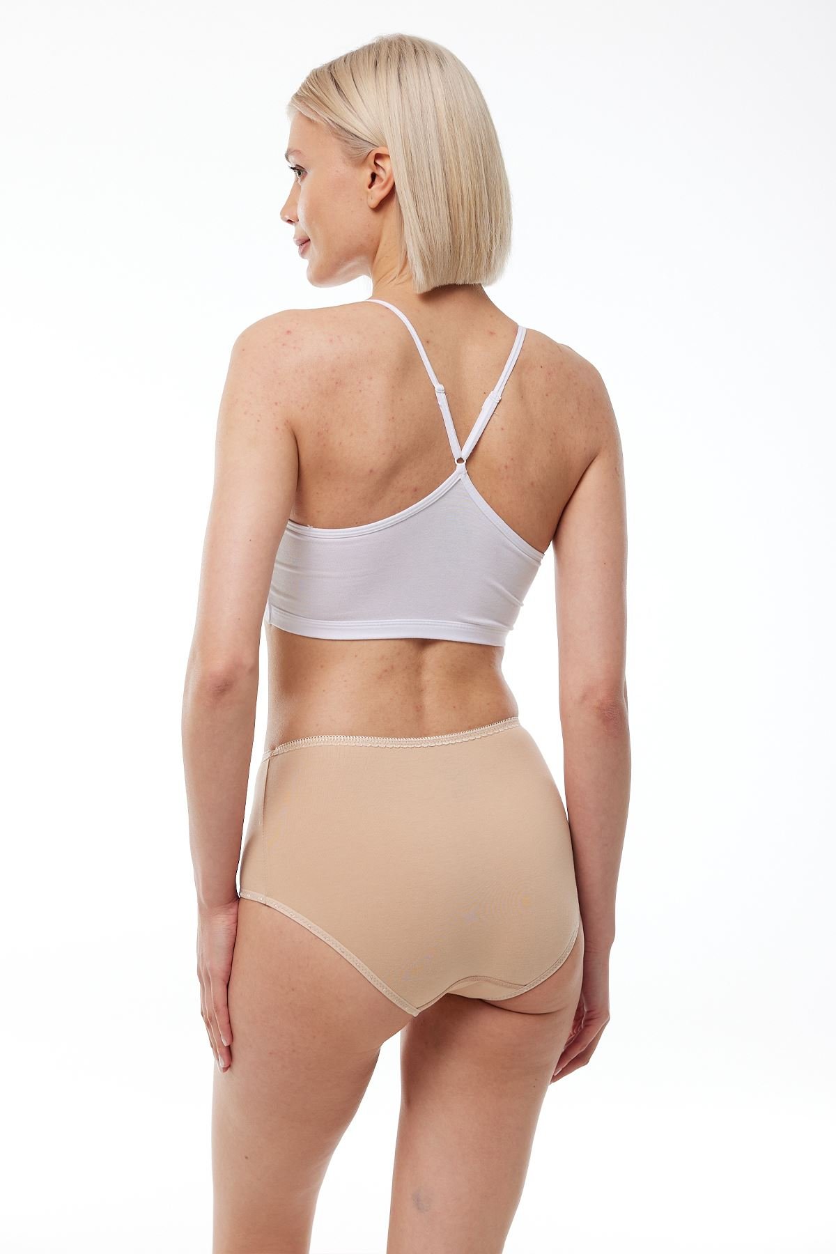 Malabadi Kadın 6 Lı Paket Pamuk Elastan Sabrina Yüksek Bel Slip Külot 114 L - Ten Rengi