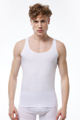 MALABADİ Erkek Ten Rengi İnce Askılı İz Yapmayan Modal Atlet 013 XL - Beyaz