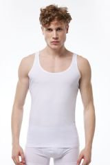 MALABADİ Erkek Ten Rengi İnce Askılı İz Yapmayan Modal Atlet 013 XXL - Beyaz