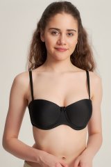 Nbb Kadın Dolgulu Straplez Sütyen 3520 Siyah - 80B
