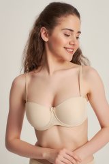 Nbb Kadın Dolgulu Straplez Sütyen 3520 Ten Rengi - 90B
