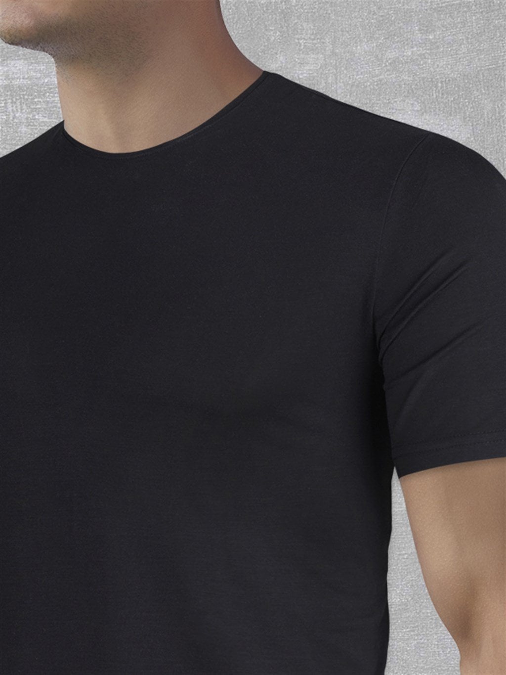 DOREANSE Erkek Basic Bisiklet Yaka T-Shirt 2566 M - Siyah