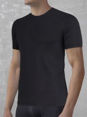 DOREANSE Erkek Basic Bisiklet Yaka T-Shirt 2566 L - Siyah