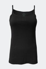 Malabadi Kadın Siyah Beyaz Ten 6 Lı Paket %100 Pamuk Ribana İp Askılı Atlet 105-E M - Siyah-Beyaz-Ten