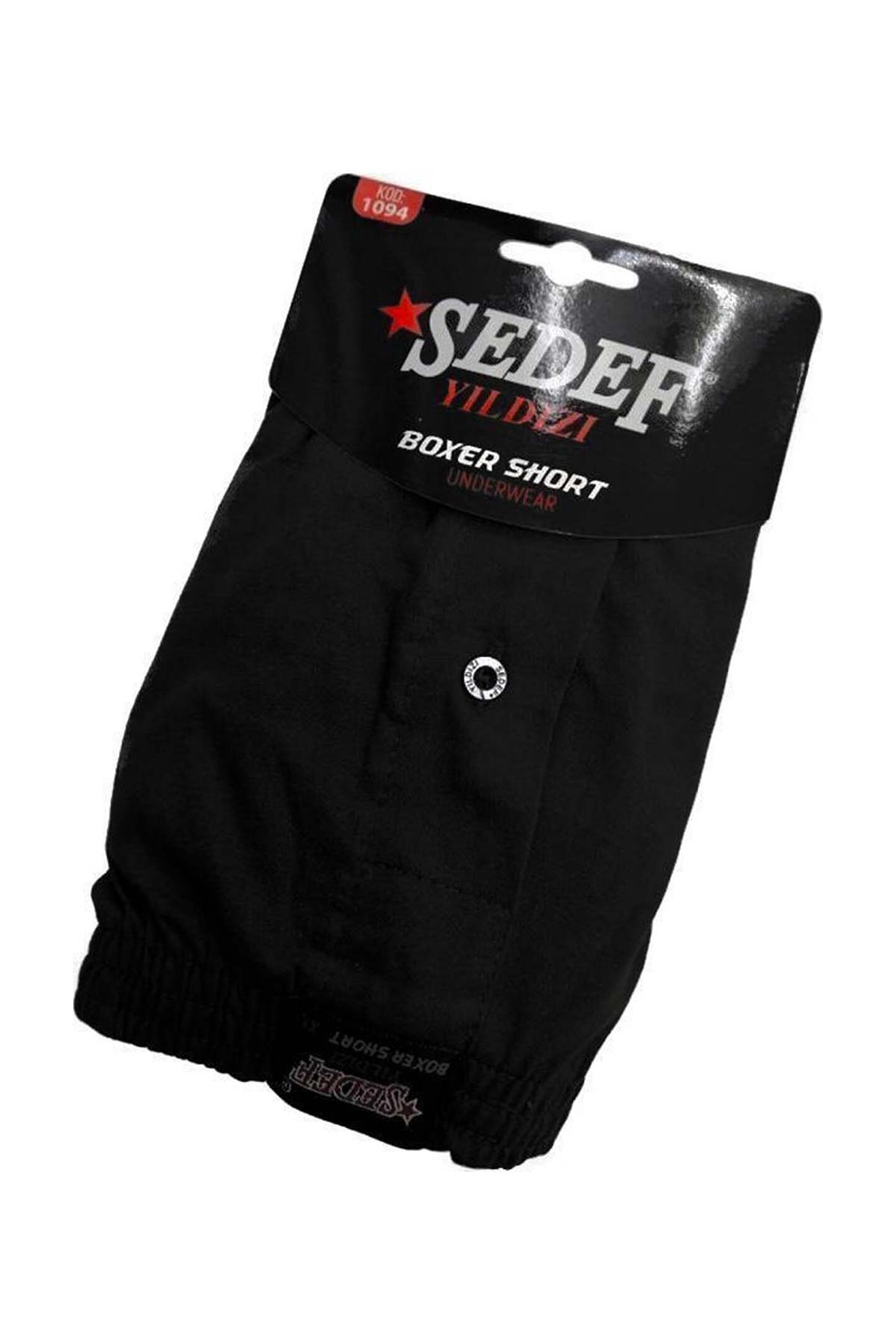 Sedef Yıldız Erkek Boxer Pamuklu 1094 M - Siyah