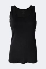 Malabadi Siyah Beyaz Ten Kadın 6 Lı Paket %100 Pamuk Ribana Kalın Askılı Atlet 106-E L - Siyah