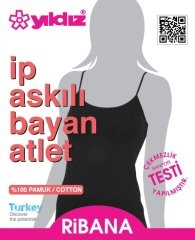 Yıldız Kadın Biyeli İp Askılı Atlet 2043 M - Siyah