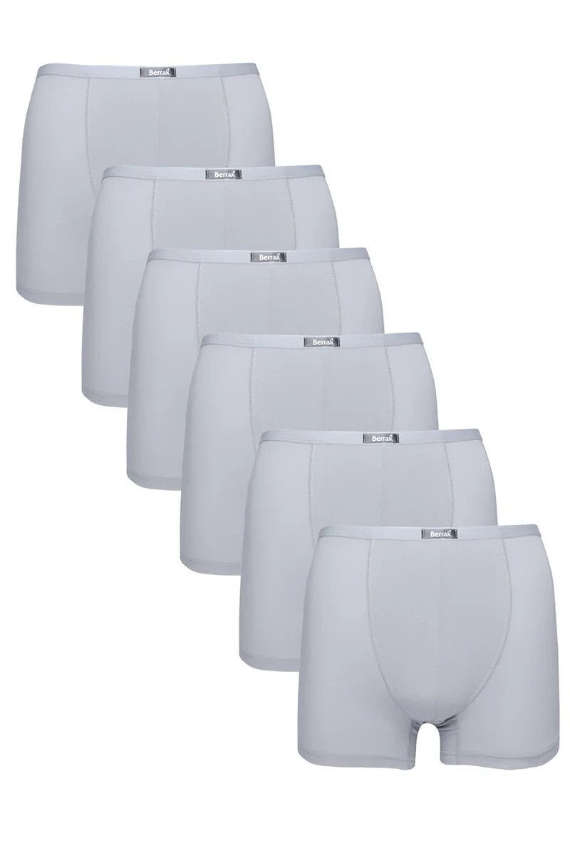 Berrak 6'Lı Erkek Boxer Füme 4488 S - Beyaz