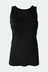 Malabadi Kadın Beyaz 6 Lı Paket %100 Pamuk Ribana Kalın Askılı Atlet 106-E S - Siyah